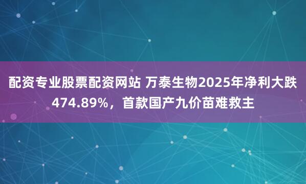 配资专业股票配资网站 万泰生物2025年净利大跌474.89%，首款国产九价苗难救主